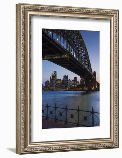 Australia, Sydney Harbor Bridge and Skyline from Milsons Point-Walter Bibikow-Framed Photographic Print