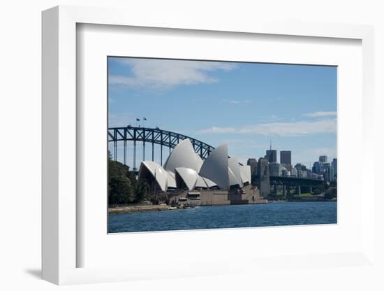 Australia, Sydney. Landmark Sydney Opera House and Harbour Bridge-Cindy Miller Hopkins-Framed Photographic Print