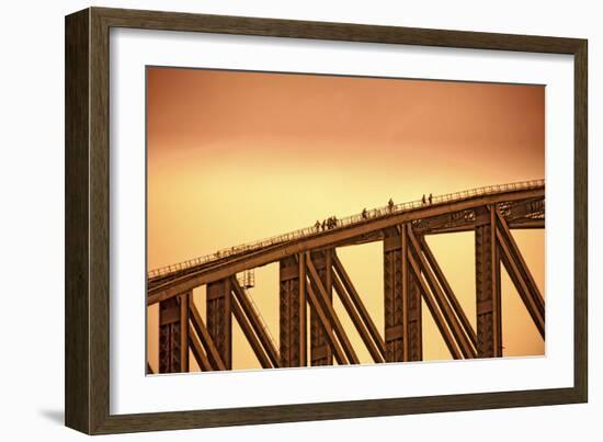 Australia, Sydney. People Crossing the Sydney Harbor Bridge-Rona Schwarz-Framed Photographic Print