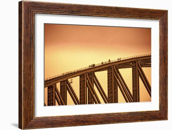 Australia, Sydney. People Crossing the Sydney Harbor Bridge-Rona Schwarz-Framed Photographic Print