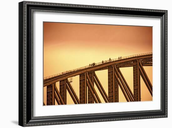 Australia, Sydney. People Crossing the Sydney Harbor Bridge-Rona Schwarz-Framed Photographic Print