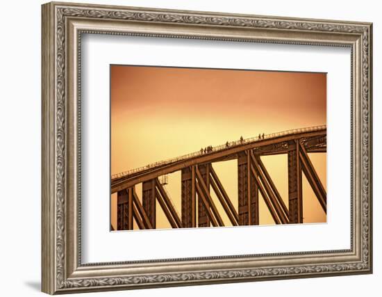 Australia, Sydney. People Crossing the Sydney Harbor Bridge-Rona Schwarz-Framed Photographic Print