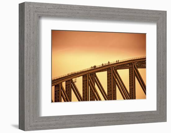 Australia, Sydney. People Crossing the Sydney Harbor Bridge-Rona Schwarz-Framed Photographic Print