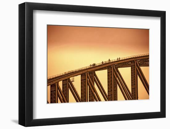 Australia, Sydney. People Crossing the Sydney Harbor Bridge-Rona Schwarz-Framed Photographic Print