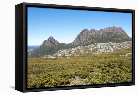 Australia, Tasmania, Cradle Mountain Lake Sinclair National Park. Cradle Mountain-Trish Drury-Framed Premier Image Canvas