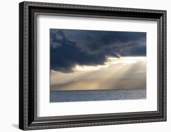 Australia, Tasmania, Freycinet National Park Morning light breaks through dark clouds-Trish Drury-Framed Photographic Print