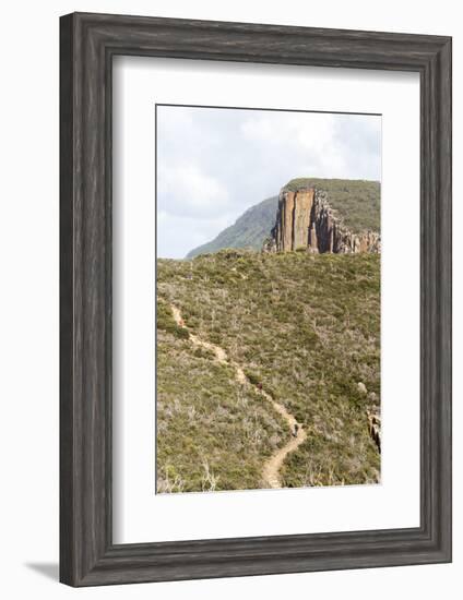 Australia, Tasmania, Tasman National Park. Hikers on Cape Hauy, Three Capes Track.-Trish Drury-Framed Photographic Print