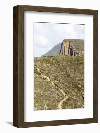 Australia, Tasmania, Tasman National Park. Hikers on Cape Hauy, Three Capes Track.-Trish Drury-Framed Photographic Print