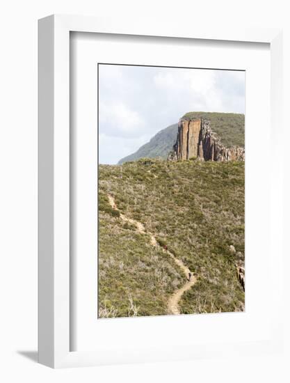 Australia, Tasmania, Tasman National Park. Hikers on Cape Hauy, Three Capes Track.-Trish Drury-Framed Photographic Print