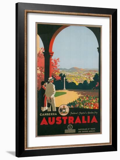 Australia Travel Poster, Canberra-null-Framed Art Print