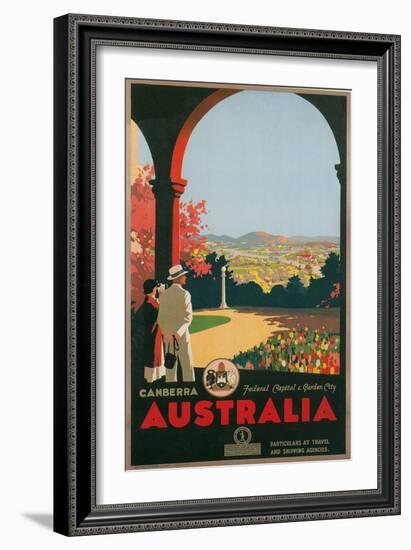 Australia Travel Poster, Canberra-null-Framed Art Print