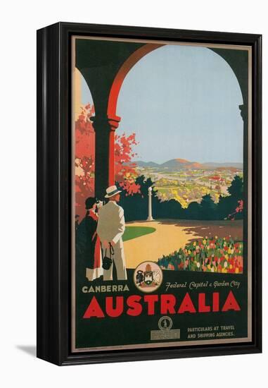 Australia Travel Poster, Canberra-null-Framed Stretched Canvas