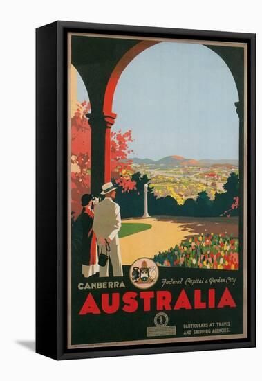 Australia Travel Poster, Canberra-null-Framed Stretched Canvas