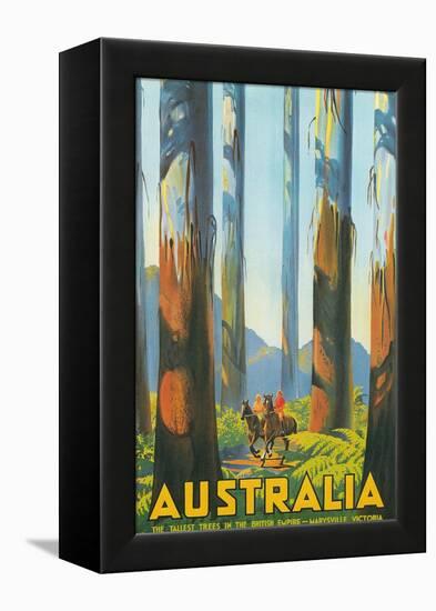 Australia Travel Poster, Gum Trees-null-Framed Stretched Canvas