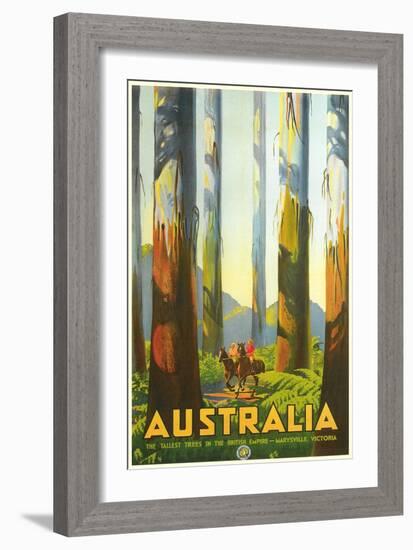 Australia Travel Poster, Trees-null-Framed Art Print