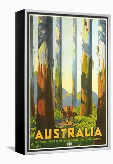 Australia Travel Poster, Trees-null-Framed Stretched Canvas