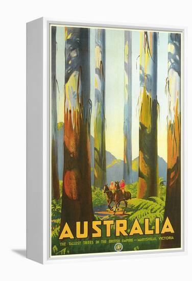 Australia Travel Poster, Trees-null-Framed Stretched Canvas