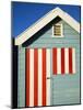 Australia, Victoria, Melbourne; Colourful Beach Hut at Brighton Beach-Andrew Watson-Mounted Photographic Print