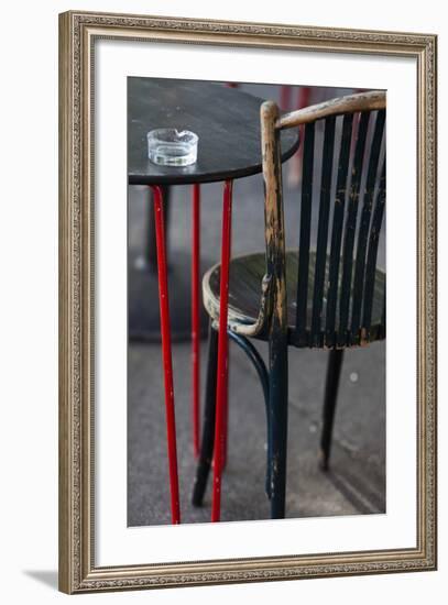 Australia, Victoria, Melbourne, Fitzroy, Gertrude Street, Cafe Table-Walter Bibikow-Framed Photographic Print