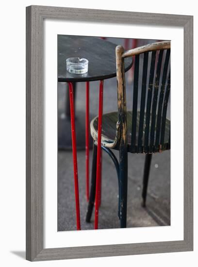 Australia, Victoria, Melbourne, Fitzroy, Gertrude Street, Cafe Table-Walter Bibikow-Framed Photographic Print