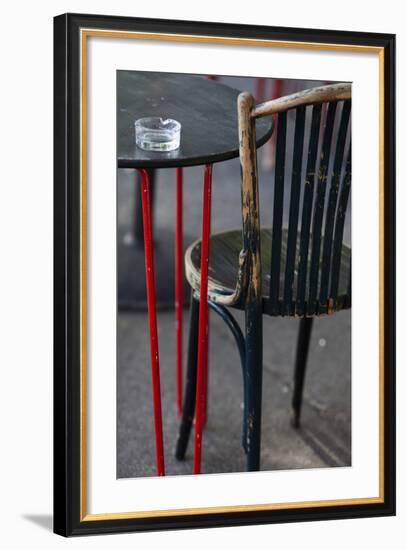 Australia, Victoria, Melbourne, Fitzroy, Gertrude Street, Cafe Table-Walter Bibikow-Framed Photographic Print