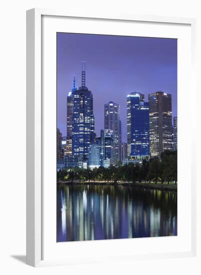 Australia, Victoria, Melbourne, Skyline Along Yarra River, Dawn-Walter Bibikow-Framed Photographic Print