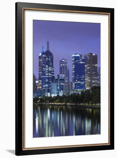 Australia, Victoria, Melbourne, Skyline Along Yarra River, Dawn-Walter Bibikow-Framed Photographic Print