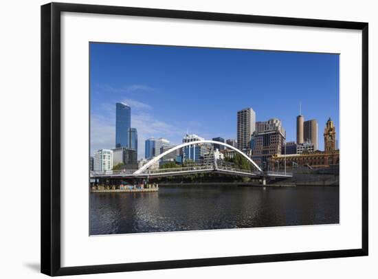 Australia, Victoria, Melbourne, Skyline from Yarra River-Walter Bibikow-Framed Photographic Print