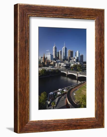 Australia, Victoria, Melbourne, Skyline, Yarra River, Princess Bridge-Walter Bibikow-Framed Photographic Print