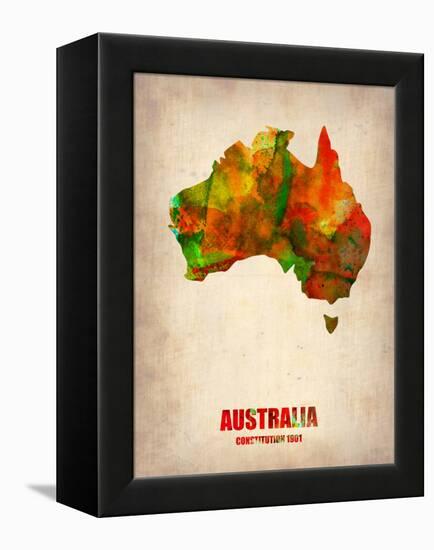 Australia Watercolor Map-NaxArt-Framed Stretched Canvas