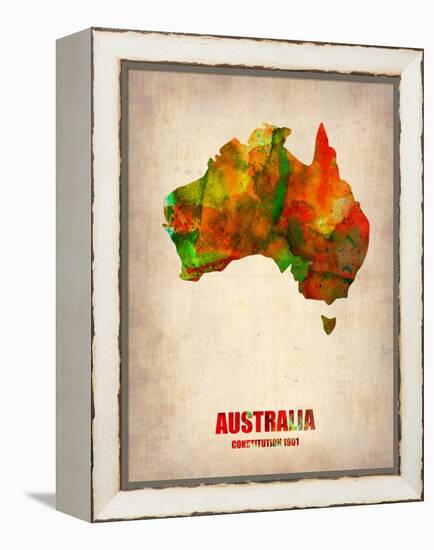 Australia Watercolor Map-NaxArt-Framed Stretched Canvas