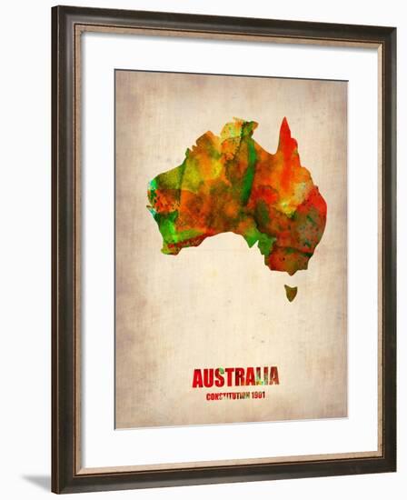 Australia Watercolor Map-NaxArt-Framed Art Print