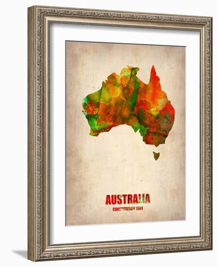 Australia Watercolor Map-NaxArt-Framed Art Print