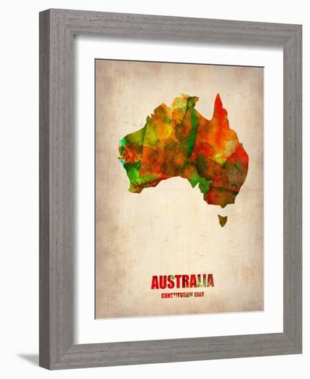 Australia Watercolor Map-NaxArt-Framed Art Print