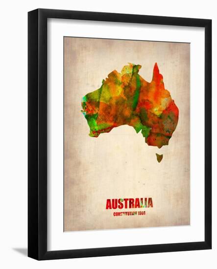 Australia Watercolor Map-NaxArt-Framed Art Print