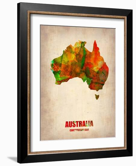 Australia Watercolor Map-NaxArt-Framed Art Print