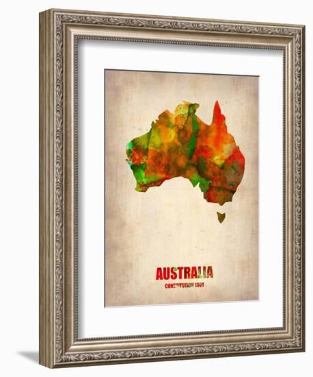 Australia Watercolor Map-NaxArt-Framed Art Print