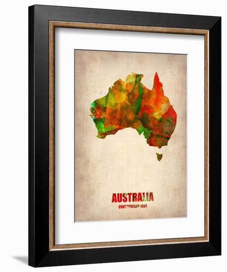 Australia Watercolor Map-NaxArt-Framed Art Print