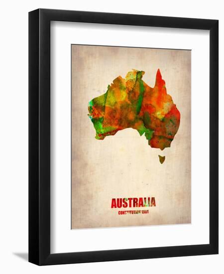 Australia Watercolor Map-NaxArt-Framed Art Print