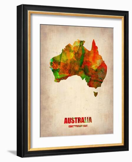 Australia Watercolor Map-NaxArt-Framed Art Print