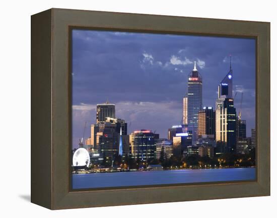 Australia, Western Australia, Perth; the Swan River and City Skyline at Dusk-Andrew Watson-Framed Premier Image Canvas