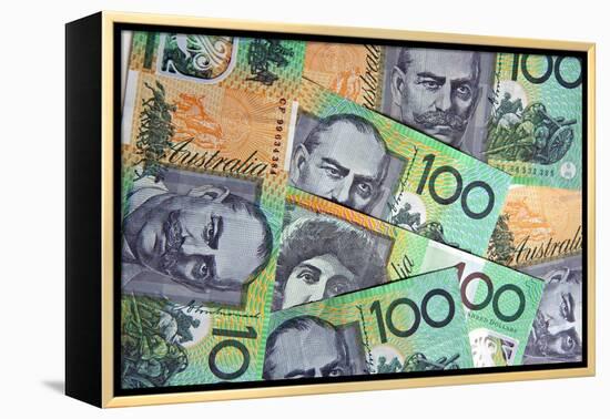 Australian 100 Dollar Bills-Neale Cousland-Framed Premier Image Canvas