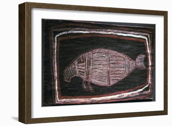 Australian Aboriginal bark-painting of a Dugong-Unknown-Framed Giclee Print