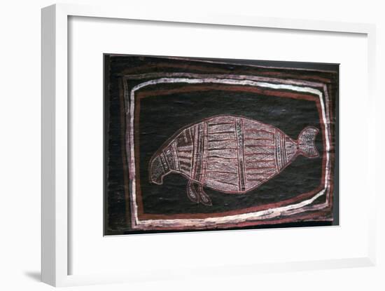 Australian Aboriginal bark-painting of a Dugong-Unknown-Framed Giclee Print