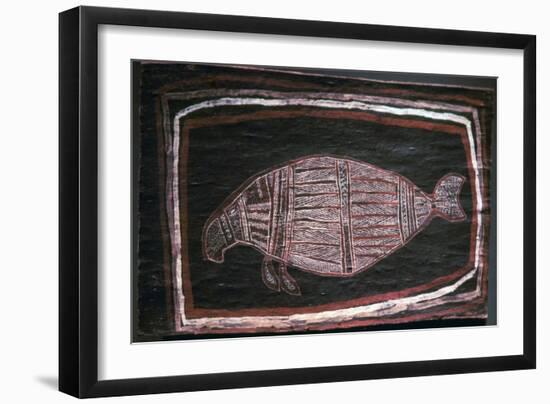 Australian Aboriginal bark-painting of a Dugong-Unknown-Framed Giclee Print
