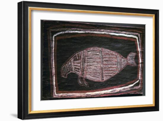 Australian Aboriginal bark-painting of a Dugong-Unknown-Framed Giclee Print