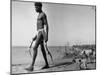 Australian Aborigine Man Bringing Back Two Monitor Lizards Known as Goannas to His Clan-Fritz Goro-Mounted Photographic Print