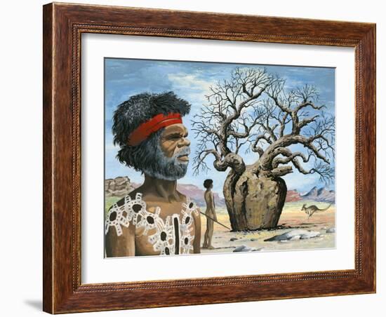 Australian Aborigine-English School-Framed Giclee Print