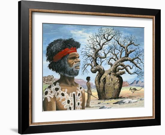 Australian Aborigine-English School-Framed Giclee Print