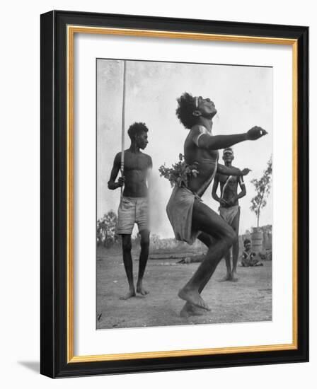 Australian Aborigines Dancing with a Child Watching in the Background-Fritz Goro-Framed Photographic Print